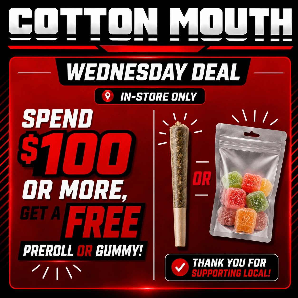 cotton mouth wednesday deal